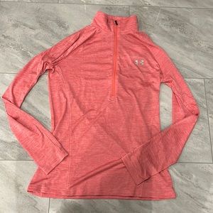 pink athletic long sleeve top - under armor